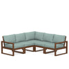 Edge 5 Piece Sectional Set Teak Frame Glacier Spa Cushion