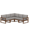 Edge 5 Piece Sectional Set Teak Frame Grey Mist Cushion