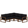 Edge 5 Piece Sectional Set Teak Frame Midnight Linen Cushion