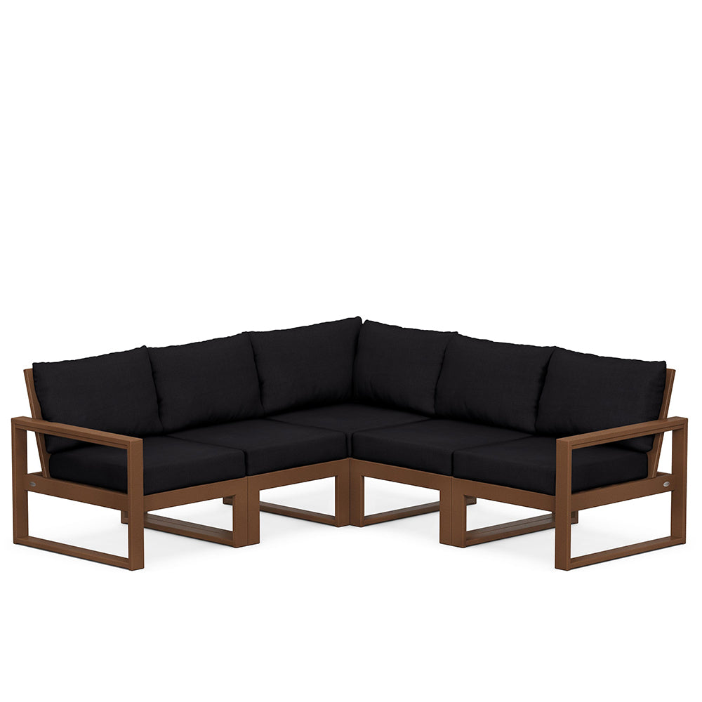 Edge 5 Piece Sectional Set Teak Frame Midnight Linen Cushion, image 79