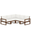 Edge 5 Piece Sectional Set Teak Frame Natural Linen Cushion