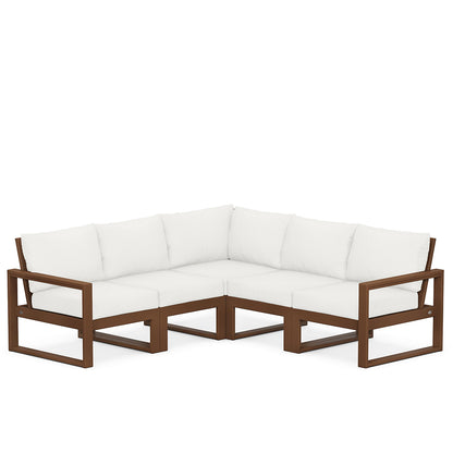 
                  Edge 5 Piece Sectional Set Teak Frame Natural Linen Cushion - Image 80
                