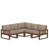 Edge 5 Piece Sectional Set Teak Frame Spiced Burlap Cushion