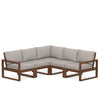 Edge 5 Piece Sectional Set Teak Frame Weathered Tweed Cushion