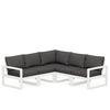 Edge 5 Piece Sectional Set White Frame Ash Charcoal Cushion