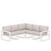 Edge 5 Piece Sectional Set White Frame Dune Burlap Cushion