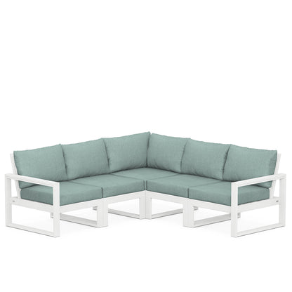 
                  Edge 5 Piece Sectional Set White Frame Glacier Spa Cushion - Image 91
                