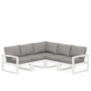 Edge 5 Piece Sectional Set White Frame Grey Mist Cushion