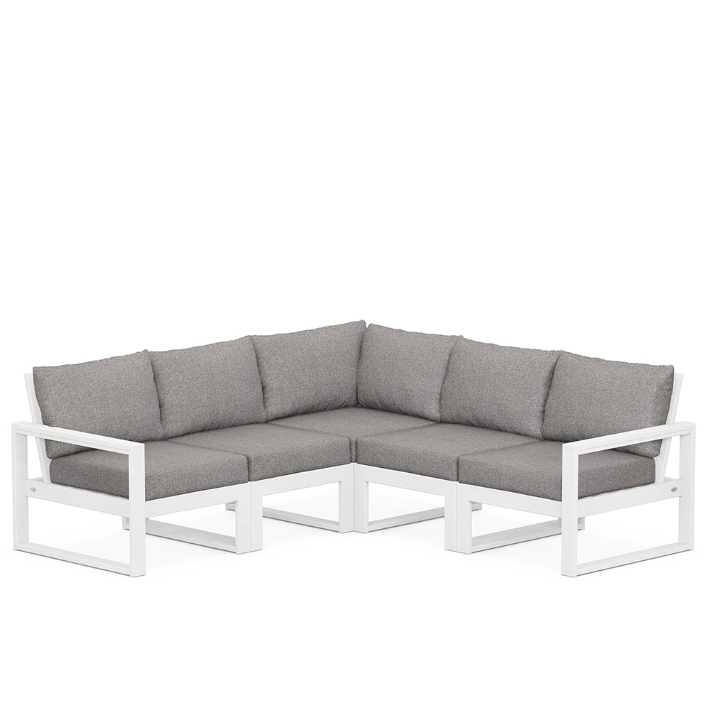 Edge 5 Piece Sectional Set White Frame Grey Mist Cushion, image 90