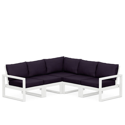 
                  Edge 5 Piece Sectional Set White Frame Navy Linen Cushion - Image 95
                