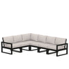 Edge 6 Piece Sectional Set Black Frame Dune Burlap Cushion