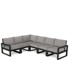 Edge 6 Piece Sectional Set Black Frame Grey Mist Cushion