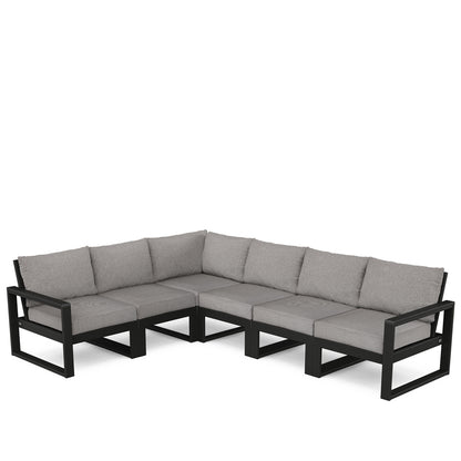 
                  Edge 6 Piece Sectional Set Black Frame Grey Mist Cushion - Image 6
                