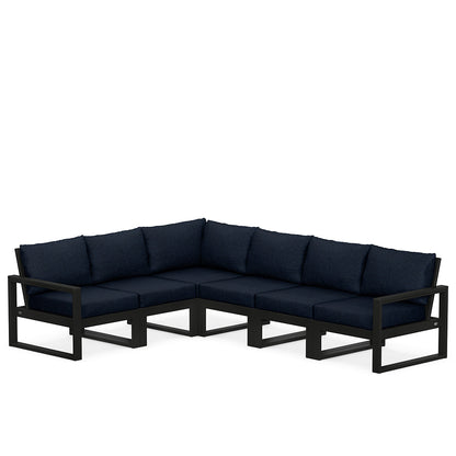 
                  Edge 6 Piece Sectional Set Black Frame Marine Indigo Cushion - Image 8
                