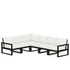 Edge 6 Piece Sectional Set Black Frame Natural Linen Cushion