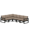 Edge 6 Piece Sectional Set Black Frame Spiced Burlap Cushion