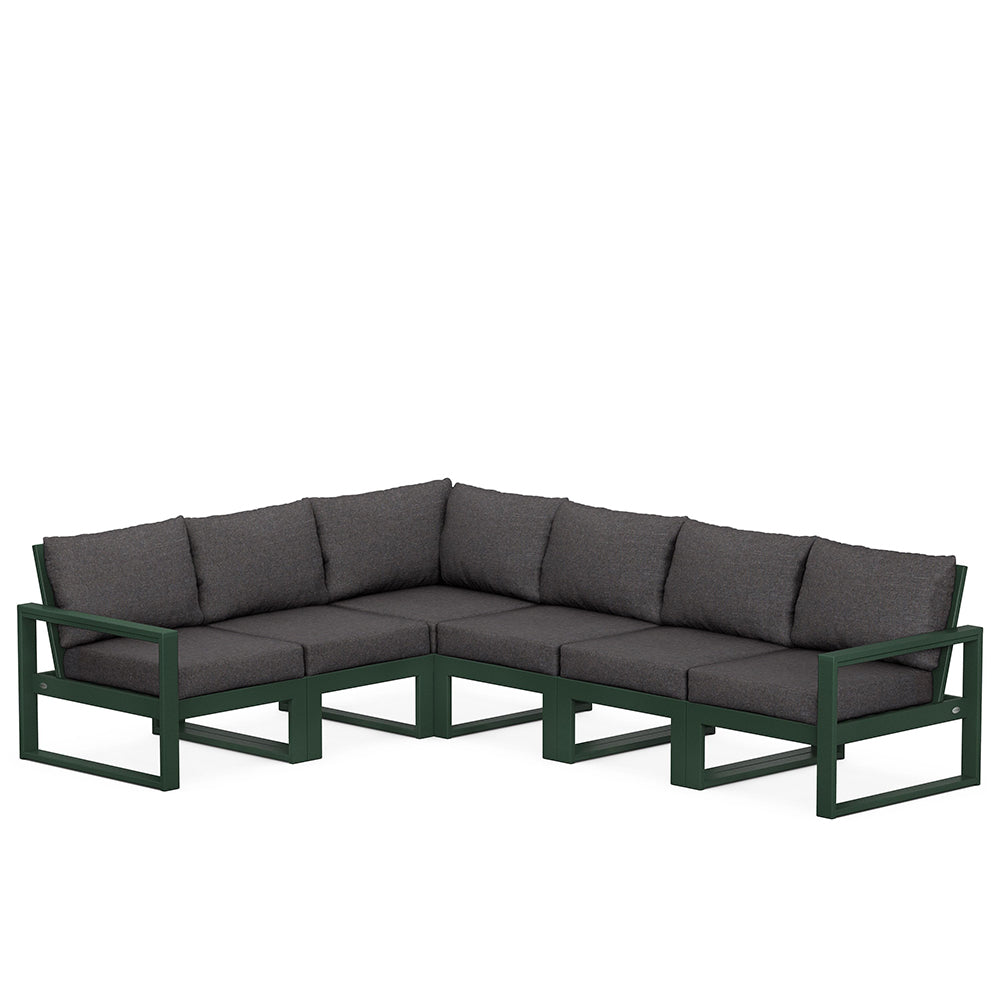 Edge 6 Piece Sectional Set Green Frame Ash Charcoal Cushion, image 16