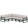 Edge 6 Piece Sectional Set Green Frame Dune Burlap Cushion