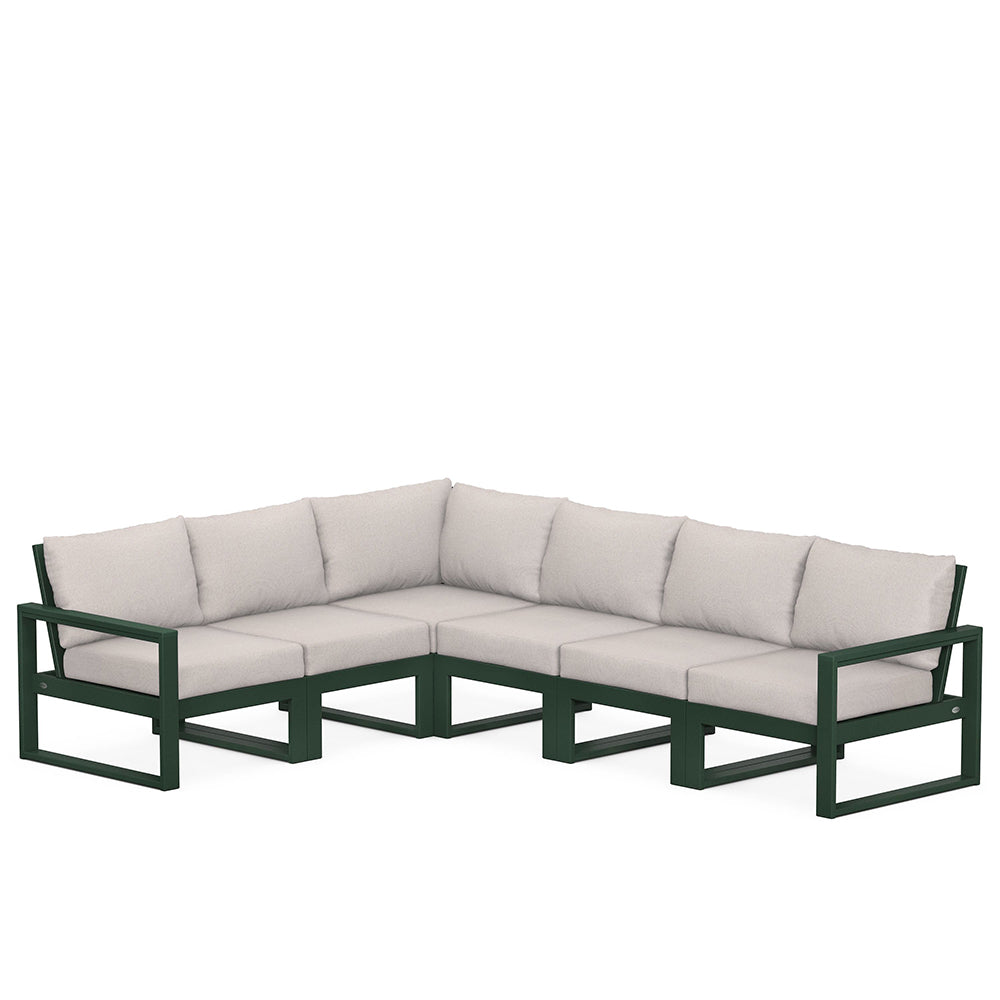 Edge 6 Piece Sectional Set Green Frame Dune Burlap Cushion, image 19