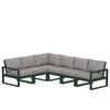 Edge 6 Piece Sectional Set Green Frame Grey Mist Cushion