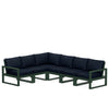 Edge 6 Piece Sectional Set Green Frame Marine Indigo Cushion