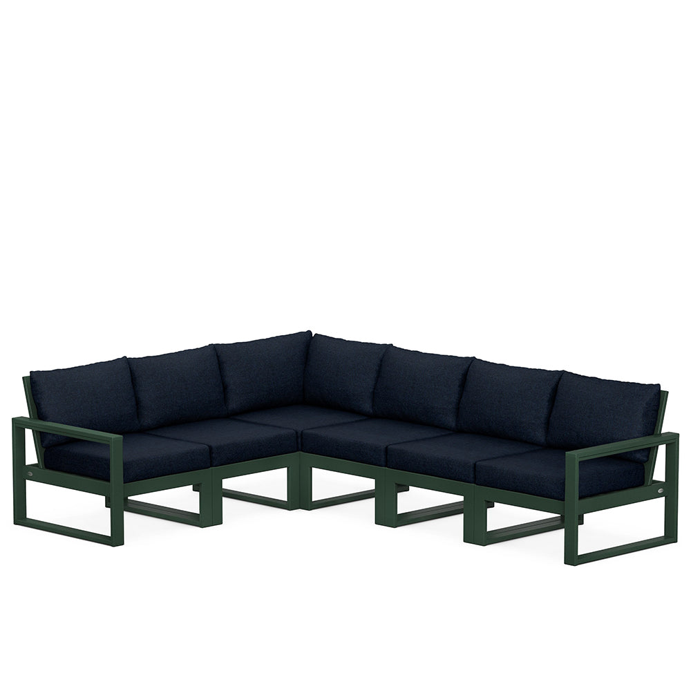 Edge 6 Piece Sectional Set Green Frame Marine Indigo Cushion, image 22