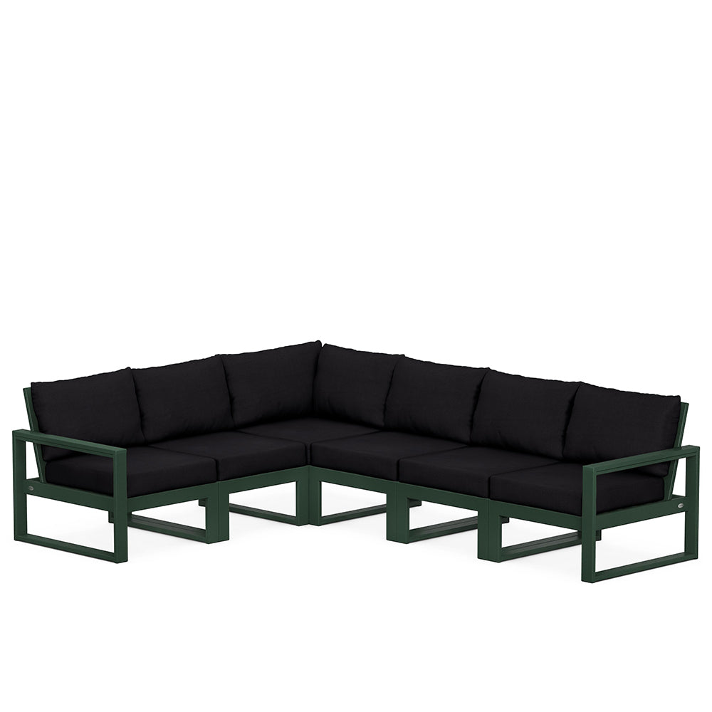 Edge 6 Piece Sectional Set Green Frame Midnight Linen Cushion, image 23