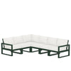 Edge 6 Piece Sectional Set Green Frame Natural Linen Cushion