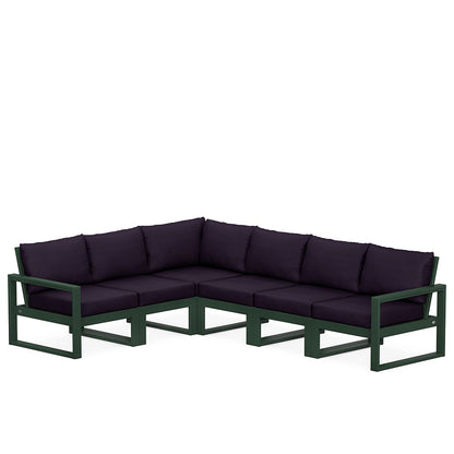 
                  Edge 6 Piece Sectional Set Green Frame Navy Linen Cushion - Image 25
                