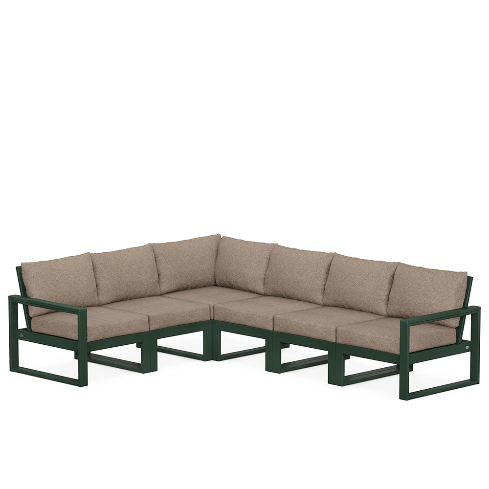 Edge 6 Piece Sectional Set Green Frame Spiced Burlap Cushion, image 28