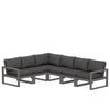 Edge 6 Piece Sectional Set Grey Frame Ash Charcoal Cushion