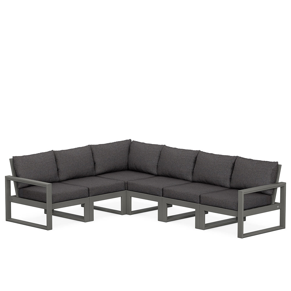 Edge 6 Piece Sectional Set Grey Frame Ash Charcoal Cushion, image 30