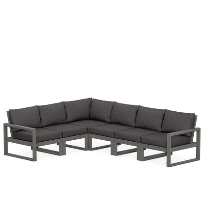 
                  Edge 6 Piece Sectional Set Grey Frame Ash Charcoal Cushion - Image 30
                