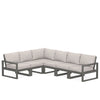 Edge 6 Piece Sectional Set Grey Frame Dune Burlap Cushion