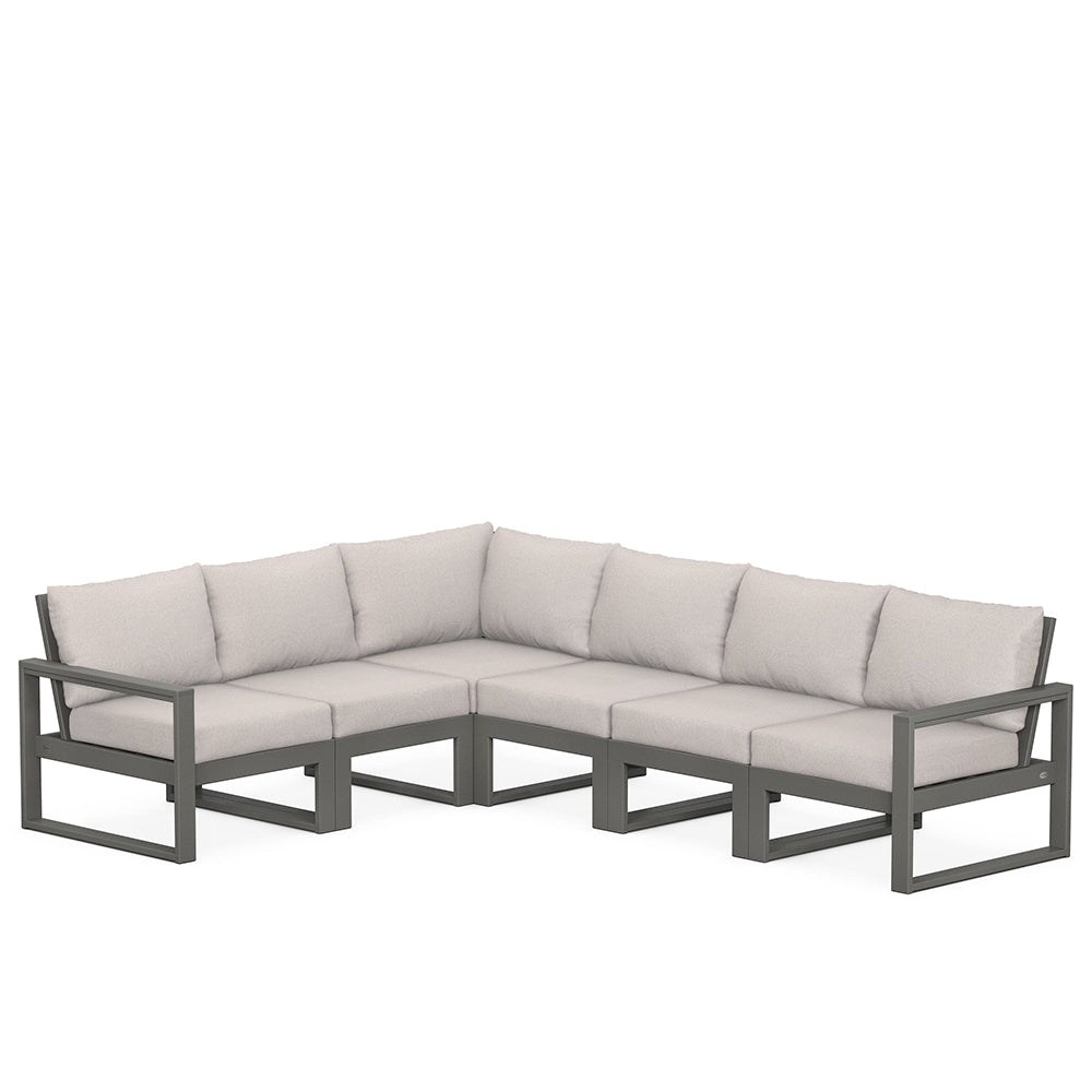 Edge 6 Piece Sectional Set Grey Frame Dune Burlap Cushion, image 33