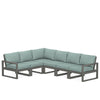 Edge 6 Piece Sectional Set Grey Frame Glacier Spa Cushion