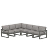 Edge 6 Piece Sectional Set Grey Frame Grey Mist Cushion