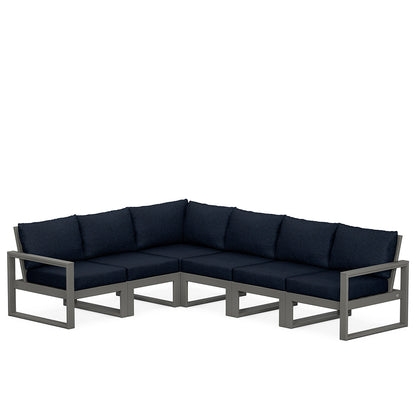 
                  Edge 6 Piece Sectional Set Grey Frame Marine Indigo Cushion - Image 36
                