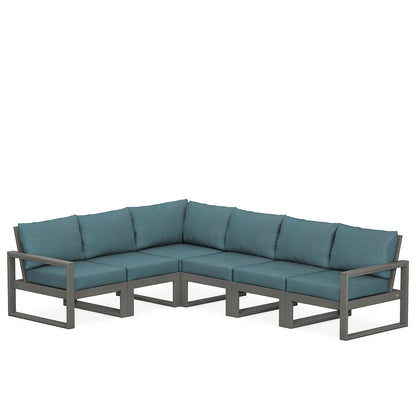 
                  Edge 6 Piece Sectional Set Grey Frame Ocean Teal Cushion - Image 40
                