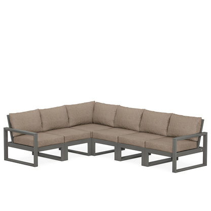 
                  Edge 6 Piece Sectional Set Grey Frame Spiced Burlap Cushion - Image 42
                