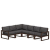 Edge 6 Piece Sectional Set Mahogany Frame Ash Charcoal Cushion