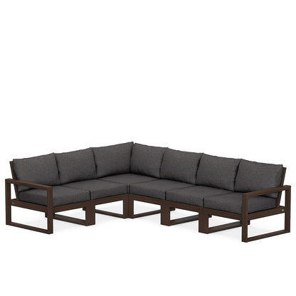 
                  Edge 6 Piece Sectional Set Mahogany Frame Ash Charcoal Cushion - Image 44
                