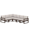 Edge 6 Piece Sectional Set Mahogany Frame Dune Burlap Cushion