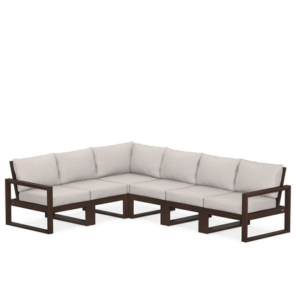 
                  Edge 6 Piece Sectional Set Mahogany Frame Dune Burlap Cushion - Image 47
                