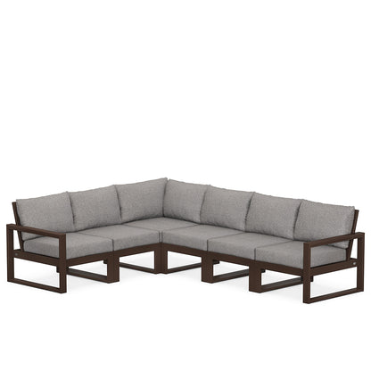 
                  Edge 6 Piece Sectional Set Mahogany Frame Grey Mist Cushion - Image 48
                