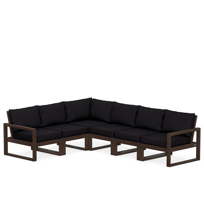 
                  Edge 6 Piece Sectional Set Mahogany Frame Midnight Linen Cushion - Image 51
                