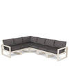 Edge 6 Piece Sectional Set Sand Frame Ash Charcoal Cushion