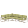 Edge 6 Piece Sectional Set Sand Frame Charteuse Boucle Cushion