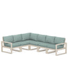 Edge 6 Piece Sectional Set Sand Frame Glacier Spa Cushion