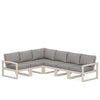 Edge 6 Piece Sectional Set Sand Frame Grey Mist Cushion